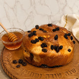Round Challah Raisins